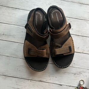 Rockport Men's Darwyn Strap
 Slide Sandal Brown size 10 truetech